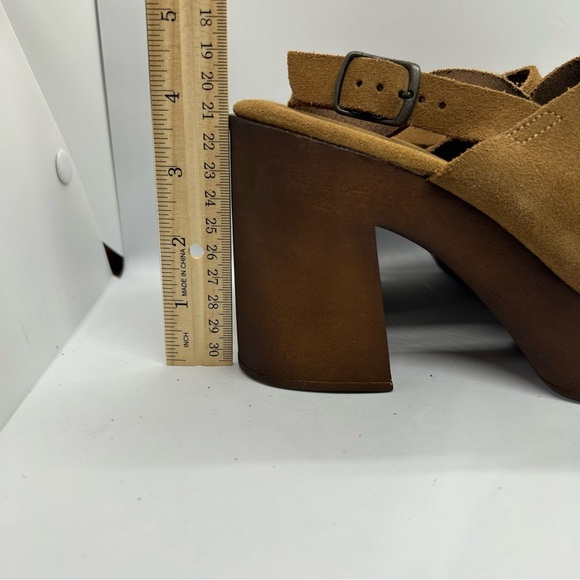 BIO NATURA Made In Italy Leather/Suede Tan Platform Sandal Women's Size 6.5 - Picture 11 of 12